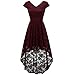 Produktbild JUSTSELL 1950er Kleider für Damen Herbst,Frauen 50er Vintage Retro Kleider Blumen Spitze Abendkleid Lange Ärmel Cocktailkleid Brautjungfer Hochze Kleider