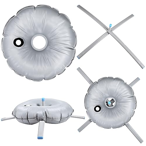 Blulu 2 Sets Feather Flag Base Foldable Flag Stand Base with Water Bag Cross Metal Pole Stand Fits with a 0.65'' Inner Diameter for Outdoor Business