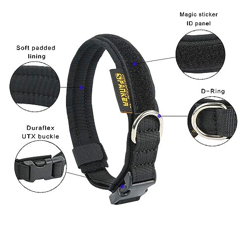 Collar de nylon para cachorro ajustable y acolchado negro S miniatura 3