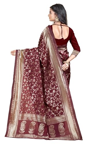 Image of Women's Banarasi Saree Pure Kanjivaram Silk Saree Soft Party Saree collections With Blouse Piece for Wedding saree