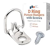D Ring Picture Hangers with Screws - Pro Quality d-Rings - 100 Pack - Picture Hang Solutions