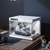 ANTBOX Shoe Organizer LED Smart Control,Auto-Shoe Boxes Clear Plastic Stackable for Sneaker Display Case and Collection Crate,Auto-Opening Shoe Storage Box (1pack) White