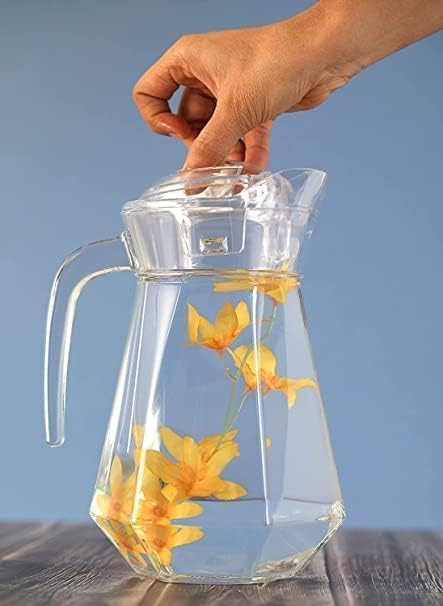 Image of Premium Water and Juice Glasses and Jug Set Combo [6 Piece Glass 350ML & 1 Piece Jug 1.4 Liter] Transparent Pitcher Set for Dining Table, Home & Restaurant,Party (MTS - 11)