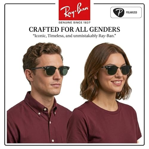 Image of Ray-Ban RB3016 CLUBMASTER CLASSIC Square Shaped Sunglasses for Men & Women with Official RAYBAN Eyewear Kit