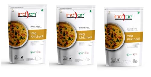 Image of Indian Kitchen Foods Instant Veg. Khichadi - Freeze Dried, Gluten-Free, Ready-to-Eat Indian Vegetarian Meal - Pack of 3