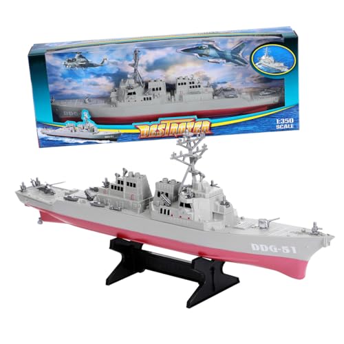 Modelo de barco de guerra con acabados realistas para coleccionistas infantiles