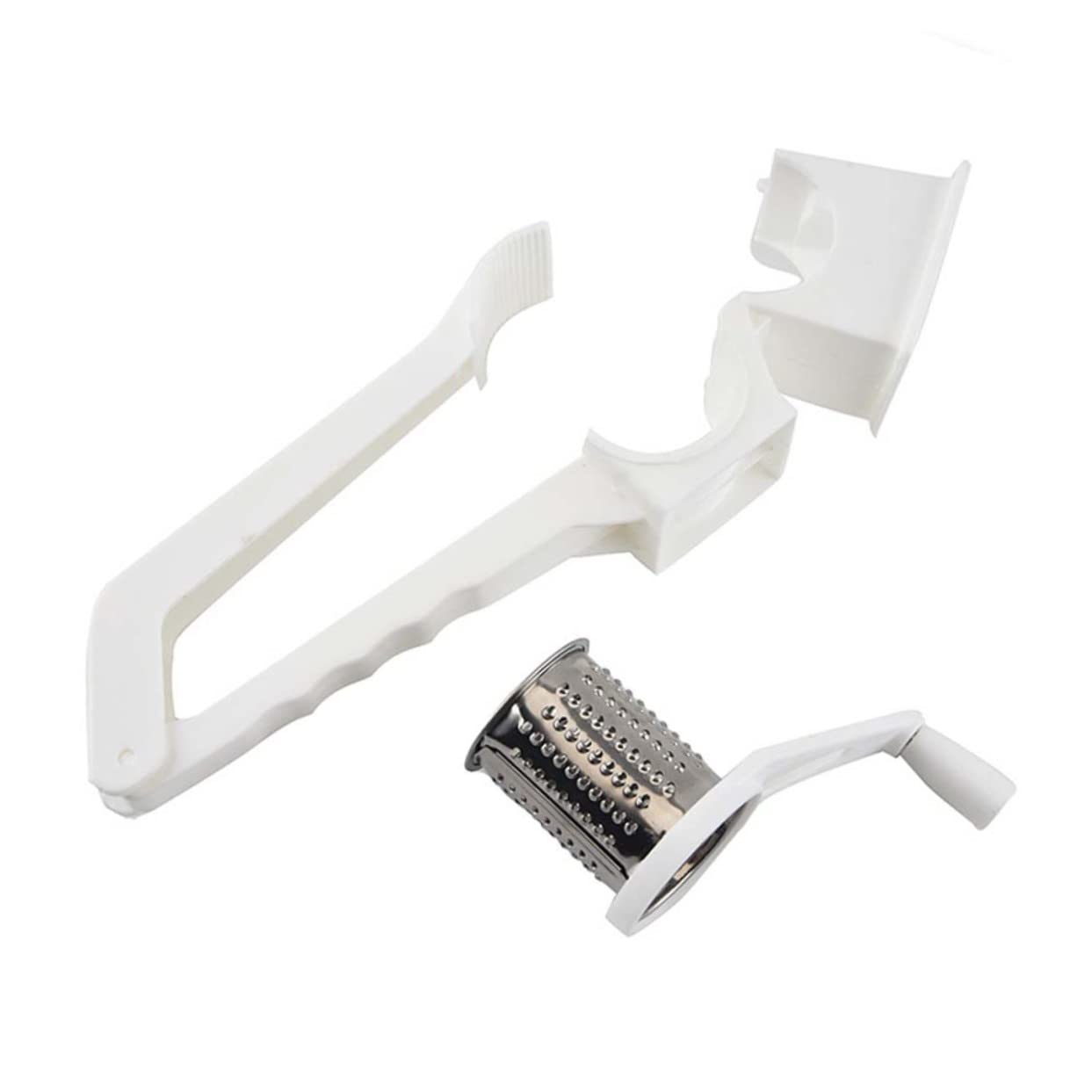 HAKIDZEL 1pc Stainless Steel Rotary Cheese Grater Multifunctional Slicer for Hard Cheese Nuts More Ergonomic Design for Easy Grating Restaurant