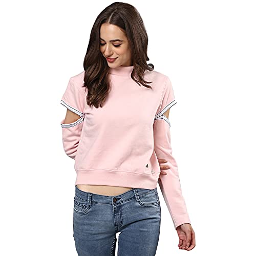Image of Campus Sutra Cotton Women Crew Neck Sweatshirt