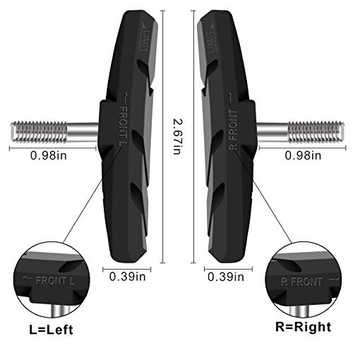 image for Alritz Bike Brake Pads Set, 6 Pairs Road Mountain Bicycle V-Brake Bloc