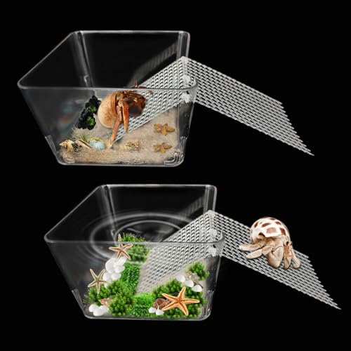 2 Packs Hermit Crab Pool - Ideal Hermit Crab Tank Combination - Pool with Cuttable Climbing Ramp
