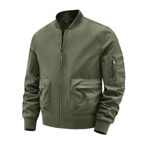 Finelylove Mens Flight Bomber Jacket Waterproof Military
