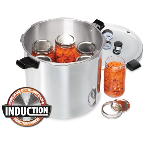 Image of Presto 01784 23-Quart Induction Compatible Pressure Canner, Silver, Aluminum
