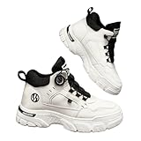 [Sunbeam] バイク ライディングシューズ 厚底5cmアップ ローカット 【ダイヤル式で簡単脱着】防水 軽量 ライディングシューズ 耐摩耗性&滑り止め スポーツもカジュアルもおしゃれに履ける男女兼用バイク用シューズ バイクシューズ 26.5cm ホワイト