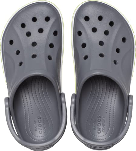 Crocs Bayaband Clogs für Damen und Herren mit Fersenriemen für sicheren Halt 43-44 EU Slate Grey/Lime Punch