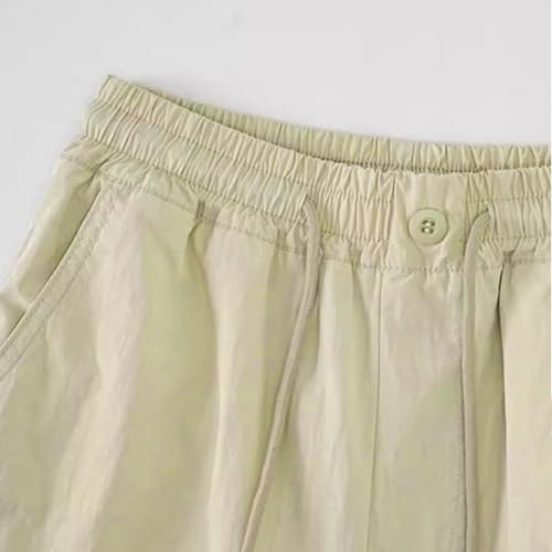 Girls Parachute Cargo Pants Elastic High Waist Drawstring Jogger Trousers Y2k Casual Loose Aesthetic Streetwear3