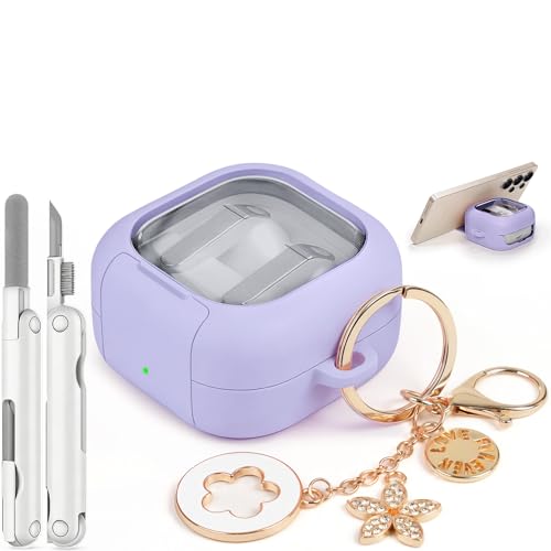 Samsung Galaxy Buds 4 Pro�P�[�X/Galaxy Buds 4 �P�[�X(2026)�p ���킢���L�[�z���_�[�t�� ���S�ȃ��b�NGalaxy Buds4 Pro�P�[�X �d�b�X�^���h&�N���[�i�[�L�b�g�t�� �N���ATPU�J�o�[�A�N�Z�T���[ ��