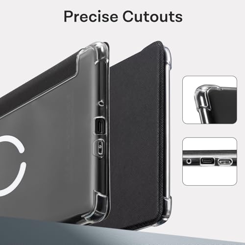Image of CoBak Magnetic Case for 7 inch Kindle Paperwhite 12th Gen 2024 and Kindle Colorsoft - Compatible with iPhone MagSafe, for Samsung /Belkin /Anker Wireless Charging Pads, Clear Back Cover, Auto Sleep Wake