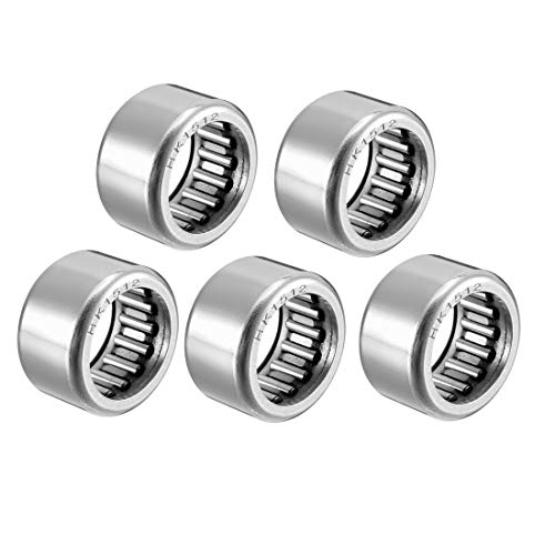 sourcing map Rodamiento de Agujas, 15x21x12mm Cojinetes de Rodillos de Aguja HK1512, Rodamientos de Agujas de Empuje con Arandelas para Equipo Mecánico, Instrumentos Eléctrico, 5 Pcs