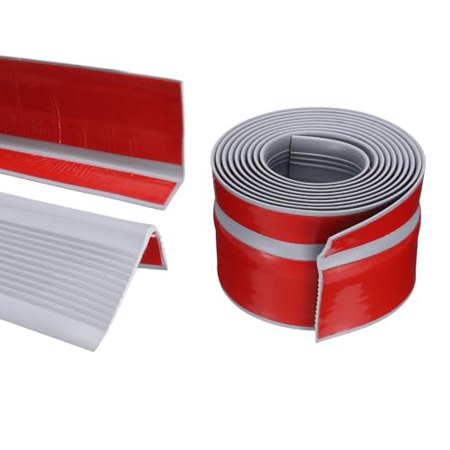 Protector de borde de escalera gris de 7 pies autoadhesivo