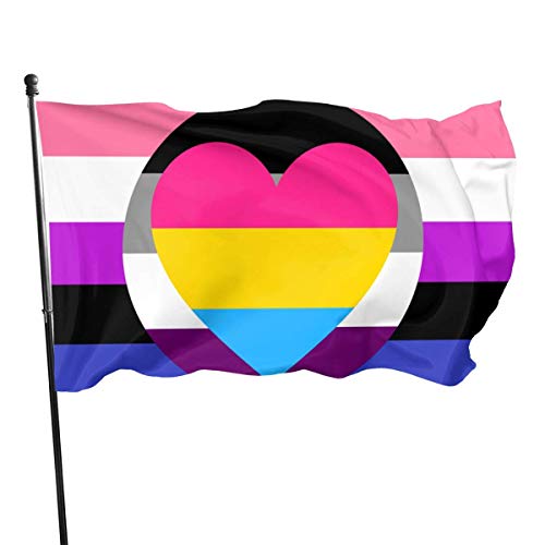 Asexual Ace Panromantic Pan Genderfluid Heart Pride Flag Themed Welcome Party Outdoor Decorations Orment Picks Home House Garden Yard Decor 3 X 5 Ft Small Flag