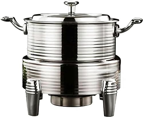 WOTZOV Servidores y Calentadores de bufé para Catering: Juego de bufé de Olla Caliente de Acero Inoxidable, Juego de bufé de Plato Caliente, Calentador de Comida para Catering, ，Silver26cm