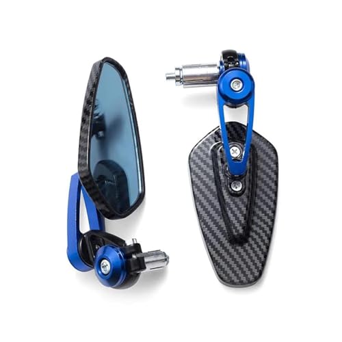 Rétroviseur moto universel aspect carbone embout de guidon inversé pour deux-roues