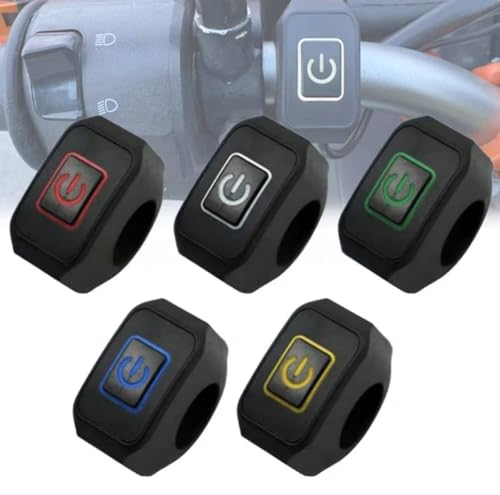 Image of Cloudzy 22mm Motorcycle Handlebar 1 Way Switch,Motorbike ATV Light Switch Control Button Waterproof Universal for Headlight (Yellow)