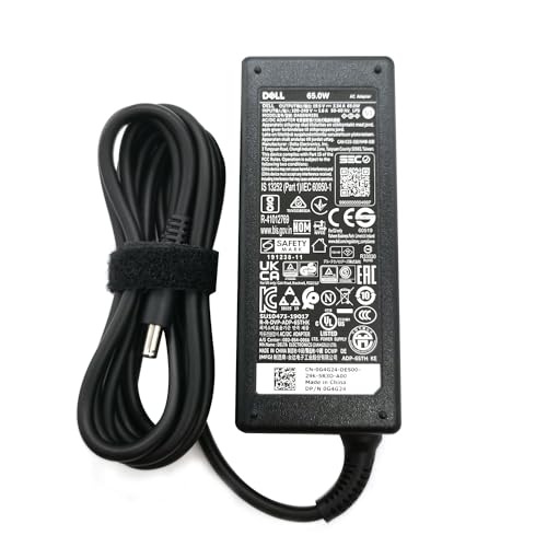 Image of Dell 65W 4.5mm tip Laptop Charger,Latitude 3320 3330 3340 3420 3430 3435 3440 3450 3520 3530 3535 3540 AC Adapter, Black, DA65NM191