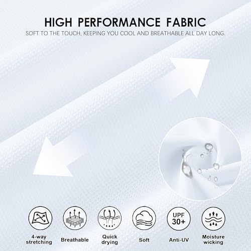 Image of Mens Golf Shirt Long Sleeve Moisture Wicking Dry Fit Performance Solid Pique Collared Golf Polo Shirts for Men
