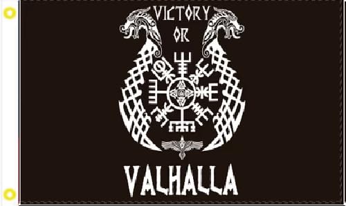 Trade Winds 12X18 VICTORY OR VALHALLA (DEATH) VIKING COMPASS SYMBOL BOAT CAR FLAG 100D
