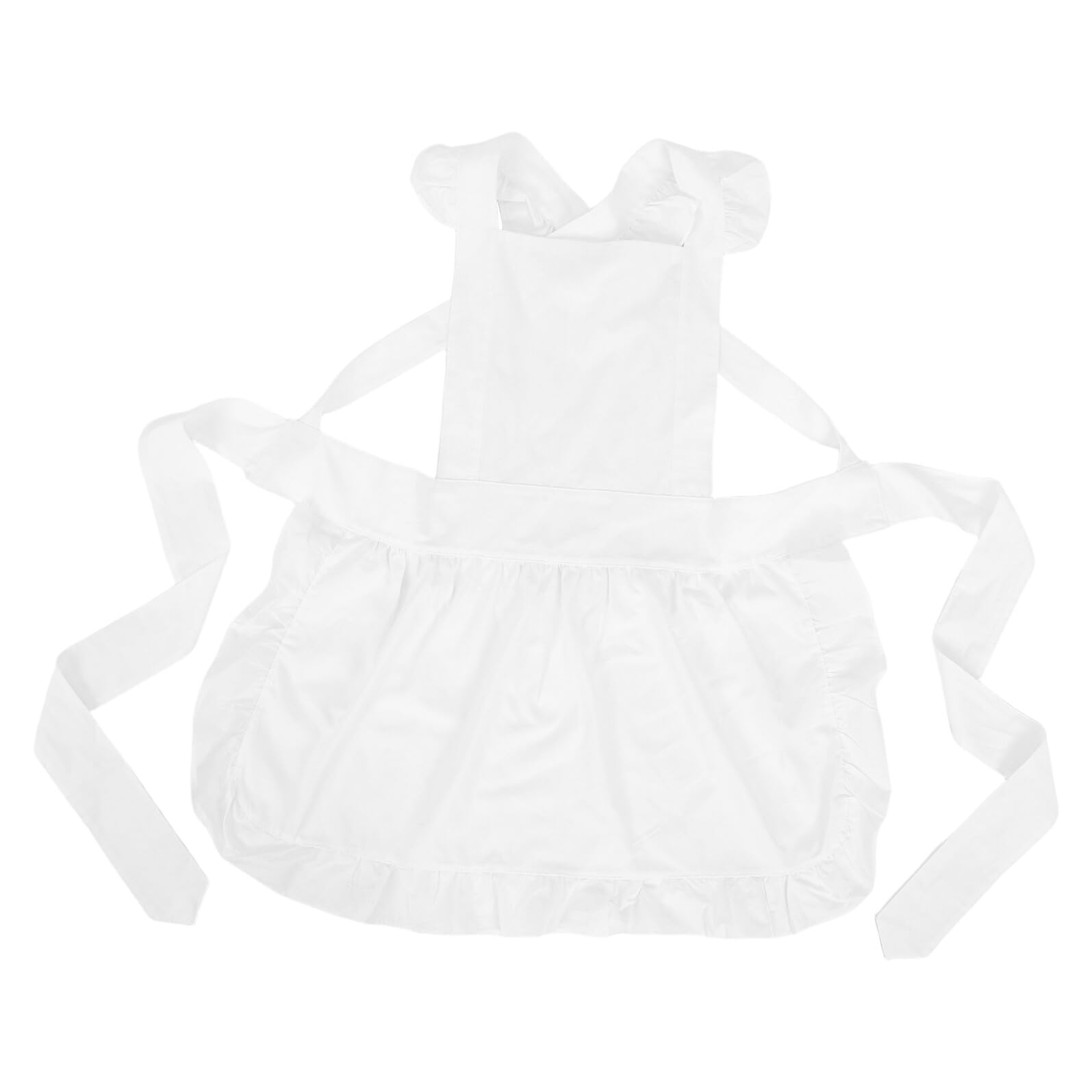 TOYANDONA Grembiule da Cameriera Bianco da Donna con Tasche Regolabile 79,3 X 40 Cm, Grembiule da Servizio Retrò per Ristorante, Cucina e Pasticceria
