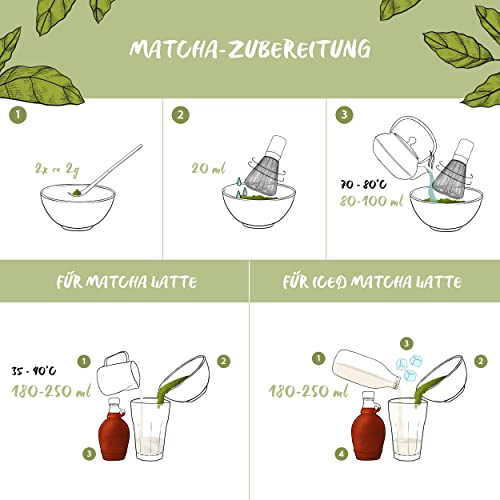 Miniatura 7 de Té Matcha Kit De Batidor De Matcha Y Cuchara De Bambú, Soporte De Batidor Y Cuenco De Cerámica - Juego De Regalo Para La Preparación Del Té Tradicional Japoné