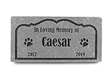 GraphicRocks Sandblast Engraved Grey Pet Memorial Stone Headstone Grave Marker for Pet Loss Dog Cat