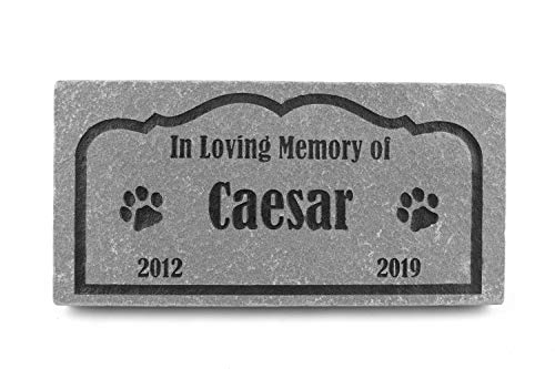 Graphicrocks Sandblast Engraved Grey Pet Memorial Stone Headstone Grave Marker For Pet Loss Dog Cat 6 Inch X 12 Inch Personalized With Pet Name And Years #TOP5