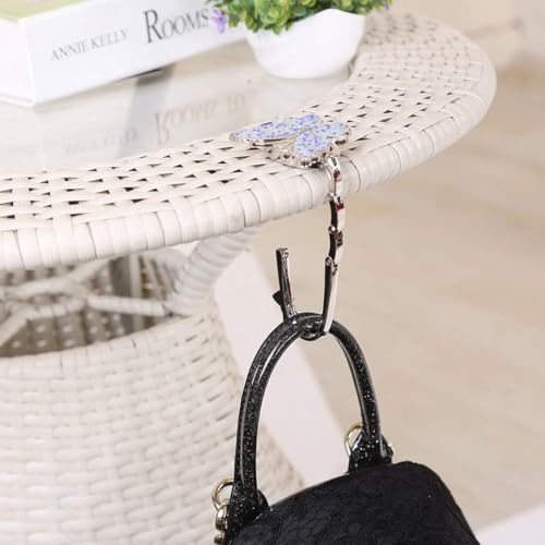 Image of HASTHIP 2Pcs Foldable Purse Hook, Women Bag Table Hanger Collection Purse Hanger for Table, Portable Table Bag Holder for Handbag, Backpack, Sling Bag ( Metal Multi-Purpose Hook with Storage Bag)