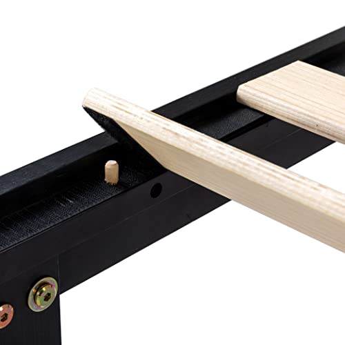 Mellow Naturalista Classic 12 Inch Solid Wood Platform Bed with Wooden Slats, Twin XL, Black