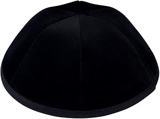 Yarmulke Jewish Kippah for Kids - Black Velvet Skull Cap Yarmulka for Boys - 6 Parts, Size 2