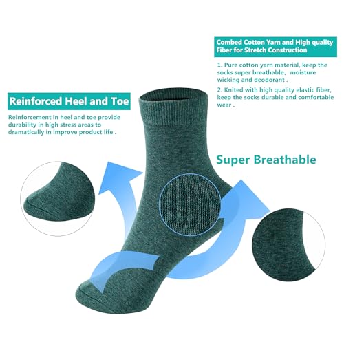 Image of MAGIARTE Womens Mini Crew Cotton Socks,6 Pairs