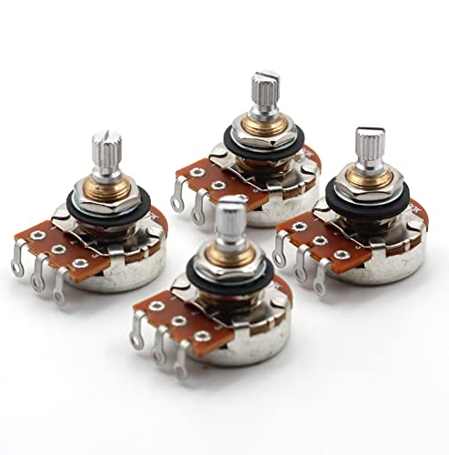 Set of Four (4X) Bourns 500K SHORT Split Shaft Audio Taper Low Friction Potentiometers