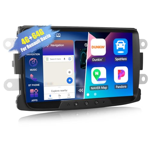 CAMECHO 4+64G Android 13 Car Radio for Renault Dacia Logan Duster Sandero Lodgy Capture Symbol Lada Xray with Carplay Android Car Bluetooth 5.0, 8 Inch Double Din with GPS WIFI DSP FM/RDS SWC and USB CAMECHO 4+64G Android 13 Car Radio for Renault Dacia Logan Duster Sandero Lodgy Capture Symbol Lada Xray with Carplay Android Car Bluetooth 5.0, 8 Inch Double Din with GPS WIFI DSP FM/RDS SWC and USB