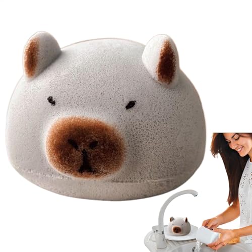 Capybara Bath Sponge, Soft Shower Body Scrubber Women, Men, Kids, Gentle Bath Ball for Face & Body, Dishwashing, Cleaning Tables