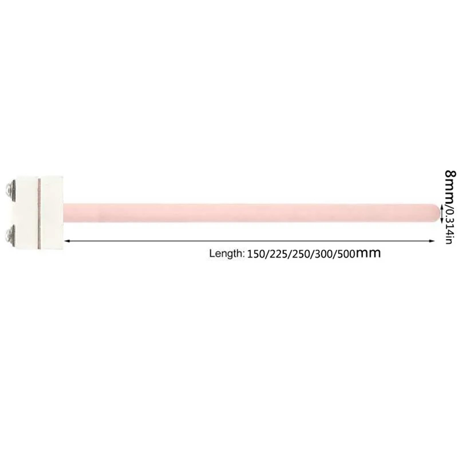 Termopara typ S platyna rodowa WRP-100 Czujnik temperatury sondy 150/200/300/500 mm 0-1600 ℃ do elektrycznego pieca muflowego (Length 500mm)