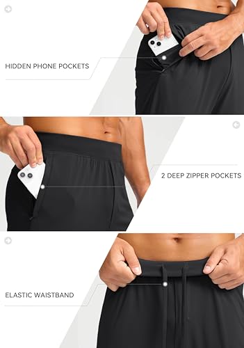 Soothfeel Men's Joggers with Zipper Pockets Golf Joggers Lightweight Sweatpants Athletic Workout Pants for Men Track3