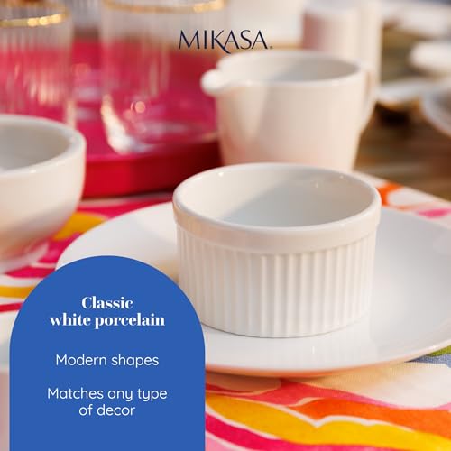 Mikasa Chalk 4pc Porcelain Ramekin Set, 10cm, Gift boxed - Image 6