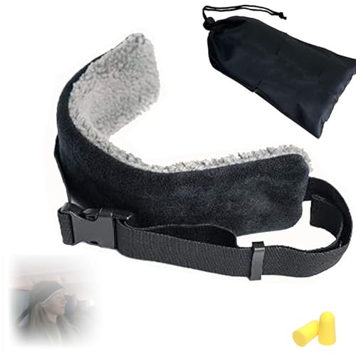 irrdim Retractable Travel Pillows with Car and Airplane Head Strap, Compact and Comfortable Upright Plane Pillows That Prevents Head from Shaking While Traveling in Cars and Air