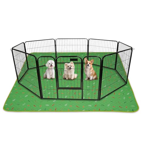 Image of Sunheir Washable Pee Pads for Dogs 72 inchx72 inch, Extra Large Reusable Puppy Pads Pet Training Pads for Dog Playpen, Waterproof Pee Pads for Puppy Playpen, Whelping Pad, Dog Playpen Indoor - Green