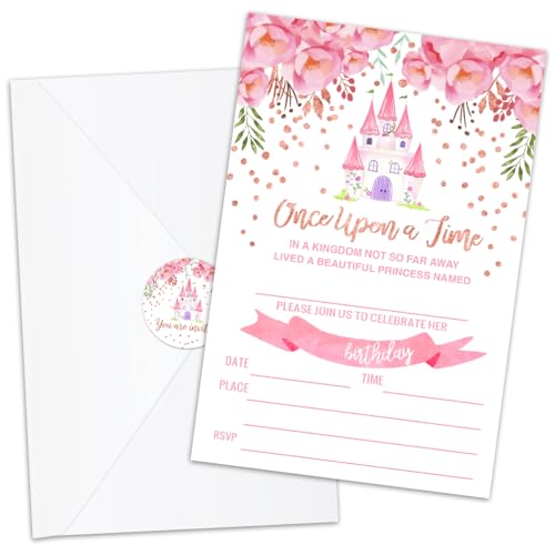 Invitations château de princesse pour l'anniversaire de votre fille à l'école