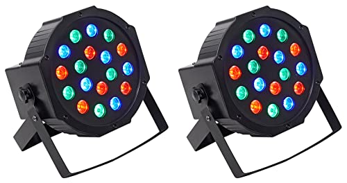 (2) Rockville RockPAR50 LED RGB Compact Par Can DJ/Club DMX Wash ...