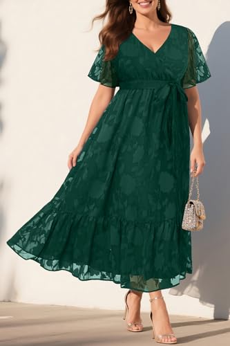 Image of Pinup Fashion Plus Size Wedding Guest Formal Cocktail A Line Long Dress
