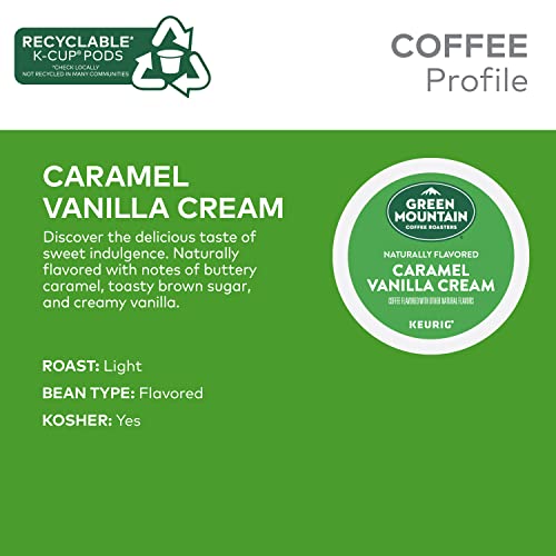 Image of Green Mountain Coffee Roasters Caramel Vanilla Cream, Single-Serve Keurig K-Cup Pods, Flavored Light Roast Coffee, 24 Count